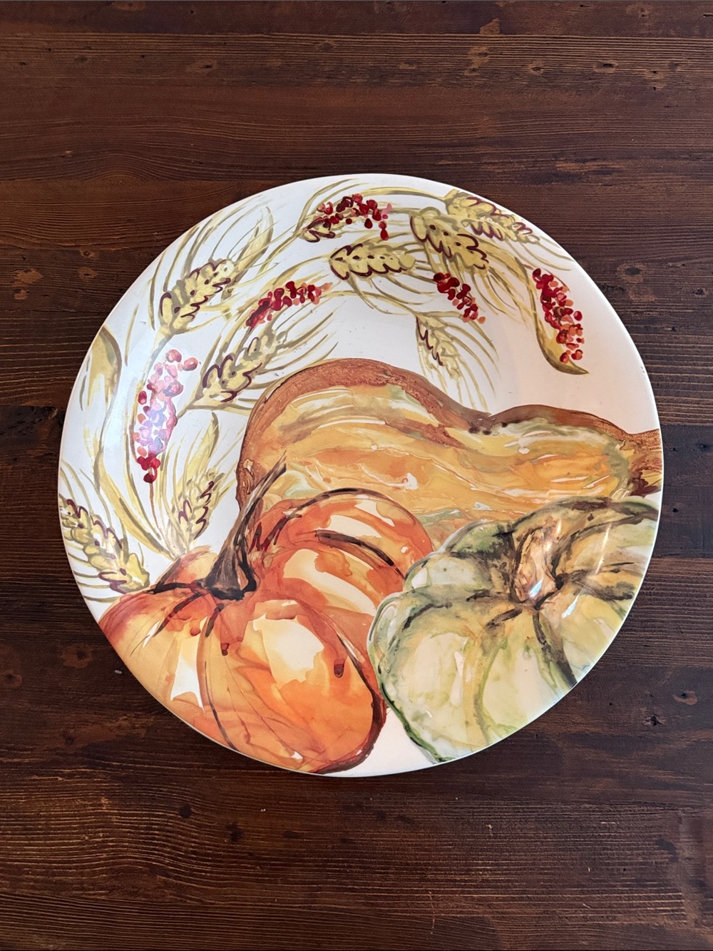 Pottery Barn Harvest Pumpkin Shallow Serving Bowl